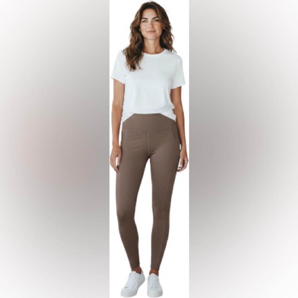 Move Theology Taupe Side Leg Pocket Leggings